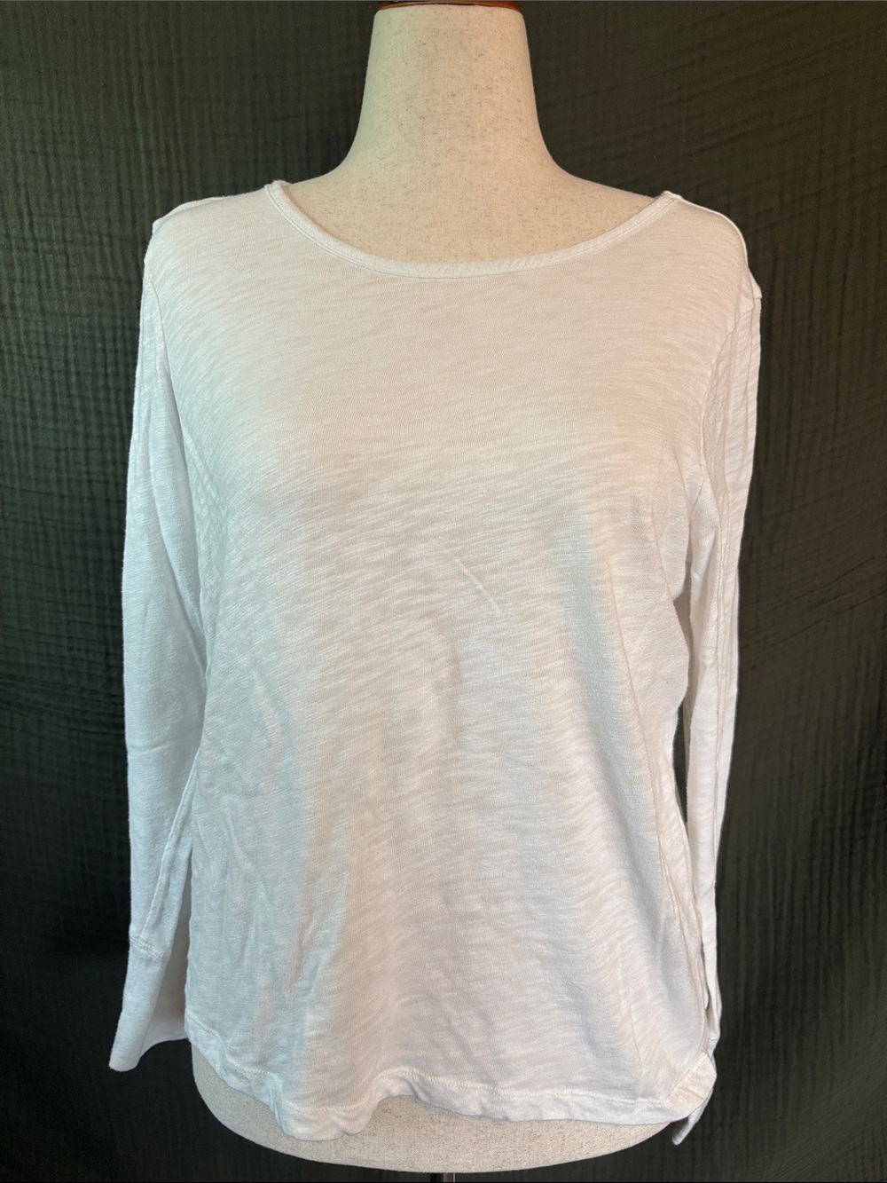 Banana Republic White Long-Sleeve Tee with Open Back Detail
